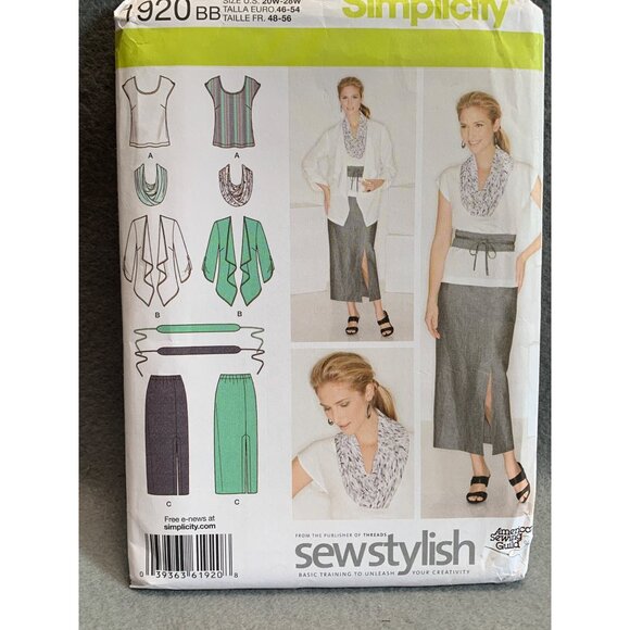 Simplicity Misses Shirt Skirt Coat Sewing Pattern sz 20W-28W 1920 - uncut - Picture 1 of 3